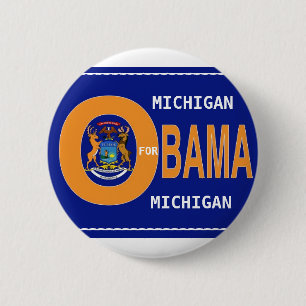 Badge Rond 5 Cm Le MICHIGAN POUR le bouton d'OBAMA