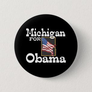 Badge Rond 5 Cm Le Michigan pour le bouton d'Obama