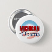 Badge Rond 5 Cm Le Michigan pour Obama (Devant & derrière)