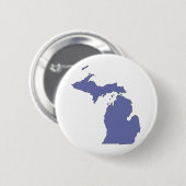 Badge Rond 5 Cm Le Michigan : Un état BLEU (Devant & derrière)