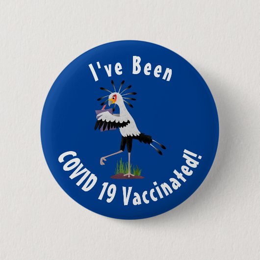 Badge Rond 5 Cm Le mignon secrétaire oiseau écrire des notes dessi (Devant)