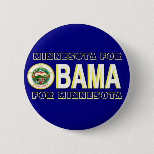 Badge Rond 5 Cm Le MINNESOTA POUR le bouton d'OBAMA (Devant)