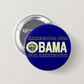 Badge Rond 5 Cm Le MINNESOTA POUR le bouton d'OBAMA (Devant & derrière)