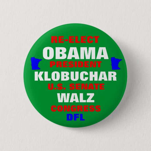 Badge Rond 5 Cm Le Minnesota pour Obama Klobuchar Walz (Devant)