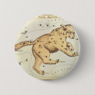 Badge Rond 5 Cm Le miroir d'Urania, carte céleste d'astronomie vin