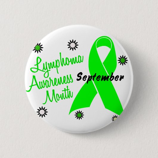 Badge Rond 5 Cm Le mois de conscience de lymphome fleurit 1 (Devant)