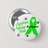 Badge Rond 5 Cm Le mois de conscience de lymphome fleurit 1 (Devant & derrière)