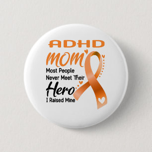 Badge Rond 5 Cm Le mois de la sensibilisation à l'ADHDADHD Don de