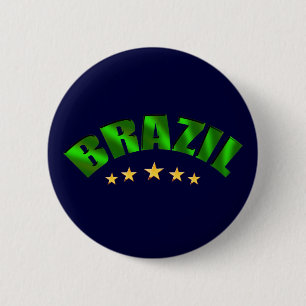 Badge Rond 5 Cm Le monde cinq étoiles du Brésil soutient des