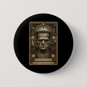 Badge Rond 5 Cm Le Monster Frankenstein Vintage Halloween Tarot C
