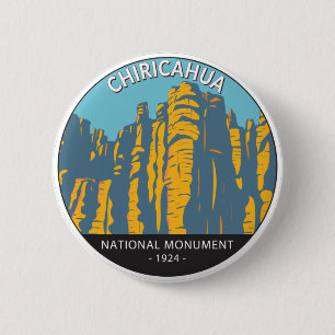 Badge Rond 5 Cm Le Monument National de Chiricahua Hoodoos Arizona