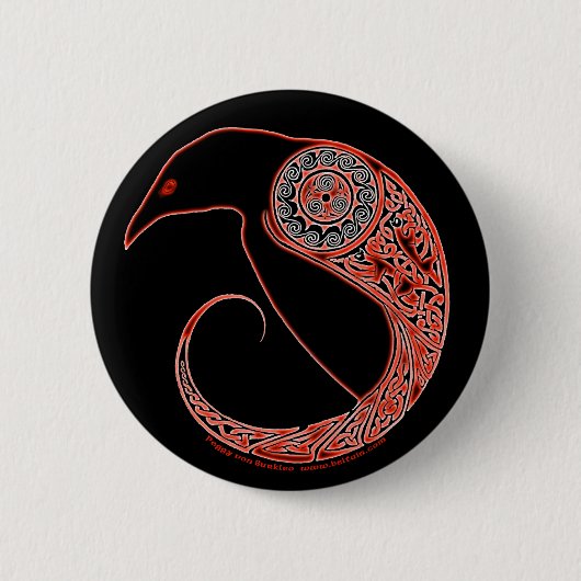 Badge Rond 5 Cm Le Morrigan Raven Céltic nouwork Pins & Boutons (Devant)