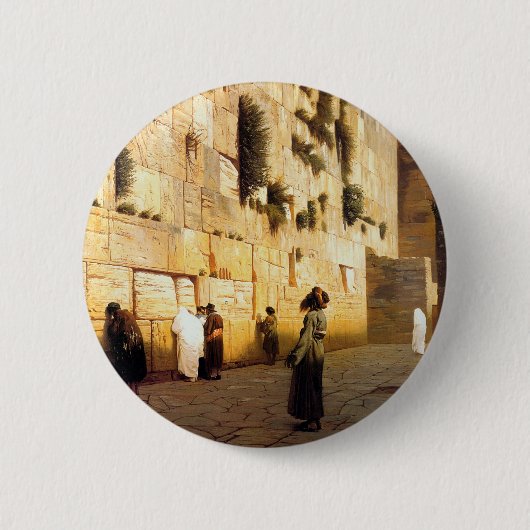 Badge Rond 5 Cm Le mur Jérusalem, Jean-Léon Gerome de Soloman (Devant)