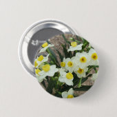 Badge Rond 5 Cm Le narcisse blanc fleurit le bouton (Devant & derrière)