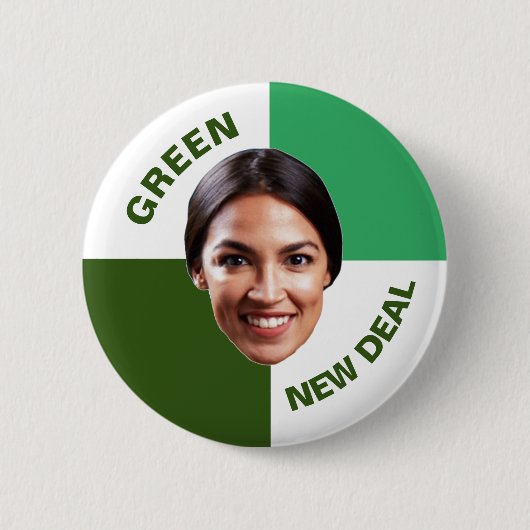 Badge Rond 5 Cm Le New Deal vert de l'AOC (Devant)