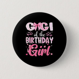 Badge Rond 5 Cm Le nœud coquet rose pour l'anniversaire de Gigi