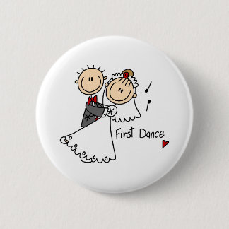 Badge Rond 5 Cm Le nouveaux mari et épouse dansent d'abord le