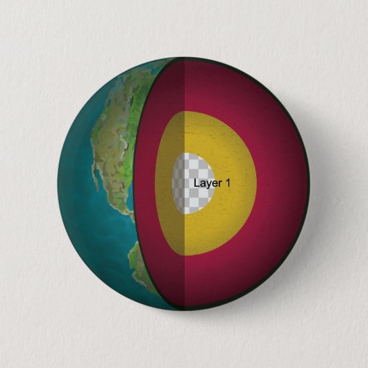 Badge Rond 5 Cm Le noyau terrestre (Devant)