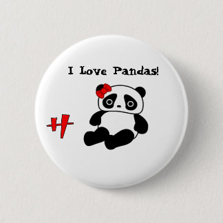 Badge Rond 5 Cm Le panda, h, j'aime des pandas ! - Customisé