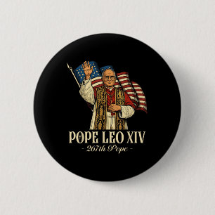 Badge Rond 5 Cm Le Pape Leo Xiv Le cardinal Robert Prevost America