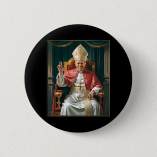 Badge Rond 5 Cm Le pape Trump drôle Trump Vatican Christian Retro 