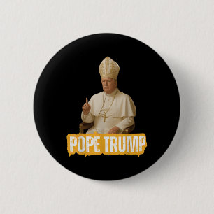 Badge Rond 5 Cm Le pape Trump drôle Trump Vatican Christian Retro
