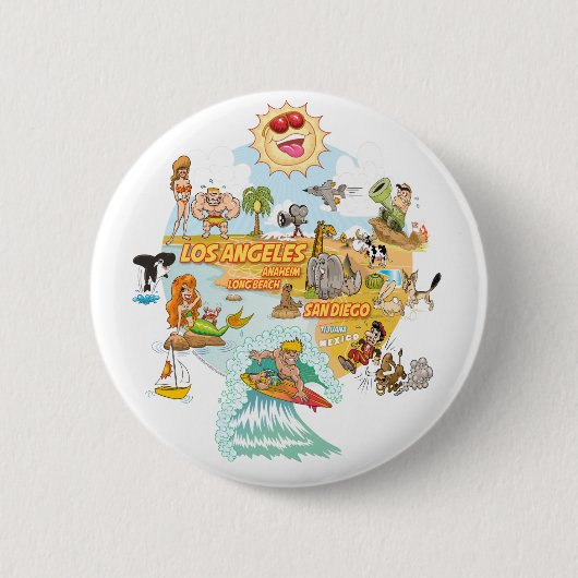 Badge Rond 5 Cm Le paradis californien (Devant)