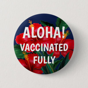Badge Rond 5 Cm Le paradis tropical de l'Hibiscus hawaïen vaccin