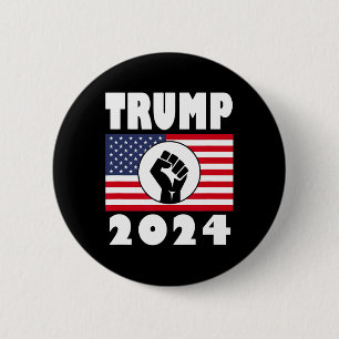 Badge Rond 5 Cm Le Patriote du drapeau américain Trump 2024 a fait