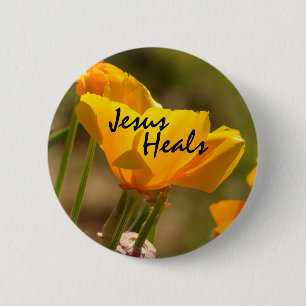 Badge Rond 5 Cm Le pavot Jésus guérit le bouton