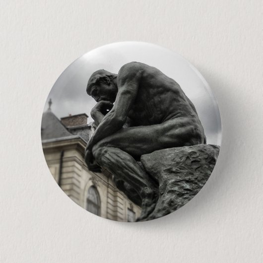 Badge Rond 5 Cm Le penseur Rodin Paris Sculpture (Devant)