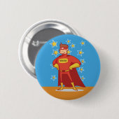 Badge Rond 5 Cm Le Père-à-être Superhéros en Fête des pères (Devant & derrière)