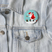 Badge Rond 5 Cm Le Père Noël (En situation)