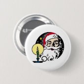 Badge Rond 5 Cm Le Père Noël Aux Chandelles (Devant & derrière)