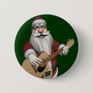 Badge Rond 5 Cm Le Père Noël Musical Jouant Des Chansons De Noë