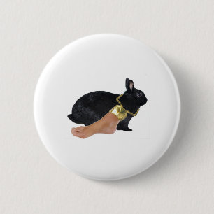 Badge Rond 5 Cm Le pied humain chanceux du lapin