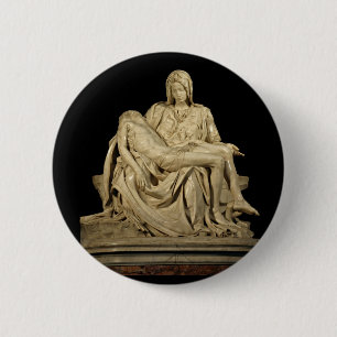 Badge Rond 5 Cm Le Pieta de Michaël Angelo