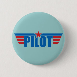 Badge Rond 5 Cm Le pilote s'envole l'insigne - aviation