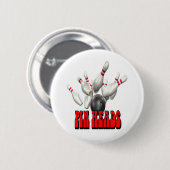 Badge Rond 5 Cm Le Pin dirige le bowling (Devant & derrière)