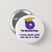 Badge Rond 5 Cm Le Pin instruit de raisin (Devant & derrière)