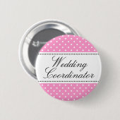 Badge Rond 5 Cm Le pinback de coordonnateur de mariage boutonne le (Devant & derrière)