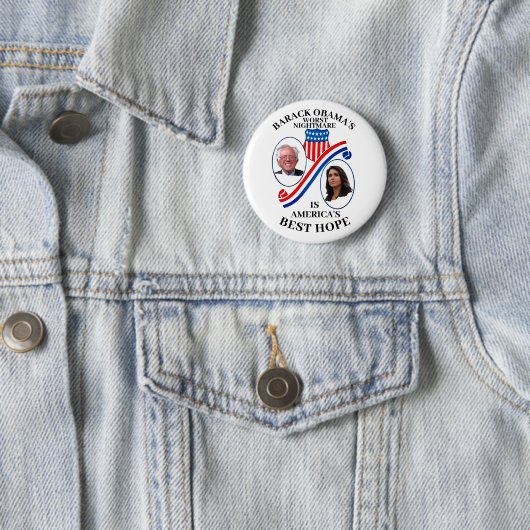 Badge Rond 5 Cm Le pire cauchemar de Barack Obama (En situation)