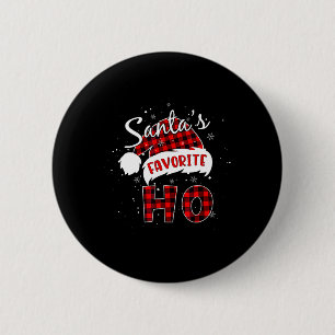 Badge Rond 5 Cm Le plaid rouge de Noël préféré du Père Noël Buffal
