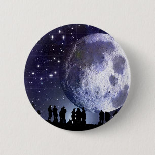 Badge Rond 5 Cm Le planétarium silhouette l'astronomie d'étoiles