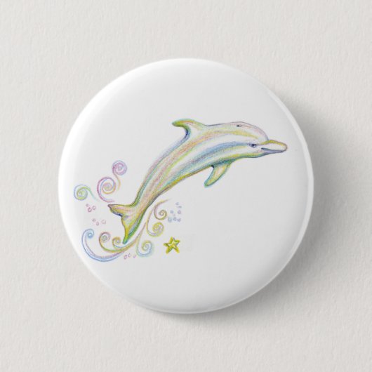 Badge Rond 5 Cm Le plus cher dauphin (Devant)