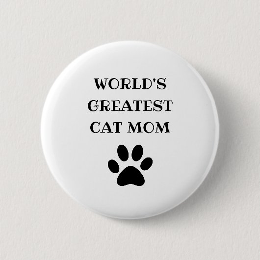 Badge Rond 5 Cm Le plus grand chat maman texte personnalisé person (Devant)
