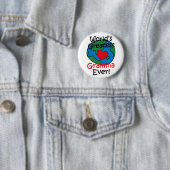 Badge Rond 5 Cm Le plus grand coeur de Gramma du monde (En situation)