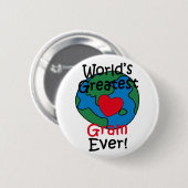 Badge Rond 5 Cm Le plus grand coeur du gramme du monde (Devant & derrière)