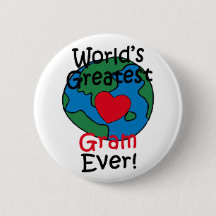 Badge Rond 5 Cm Le plus grand coeur du gramme du monde