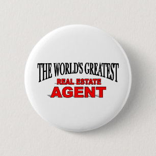 Badge Rond 5 Cm Le plus grand vrai agent immobilier du monde